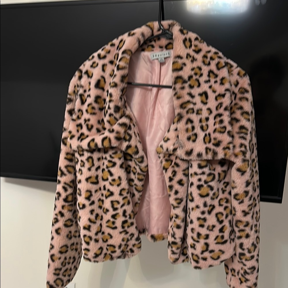 Leopard Print Faux Fur Jacket